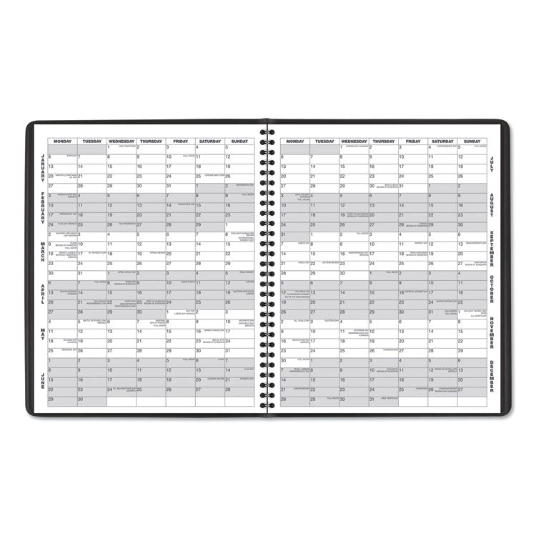 Monthly Planner, 11 x 9, Black Cover, 15-Month: Jan 2025 to Mar 2026