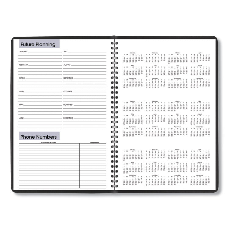 DayMinder Monthly Planner, Ruled Blocks, 12 x 8, Black Cover, 14-Month: Dec 2024 to Jan 2026