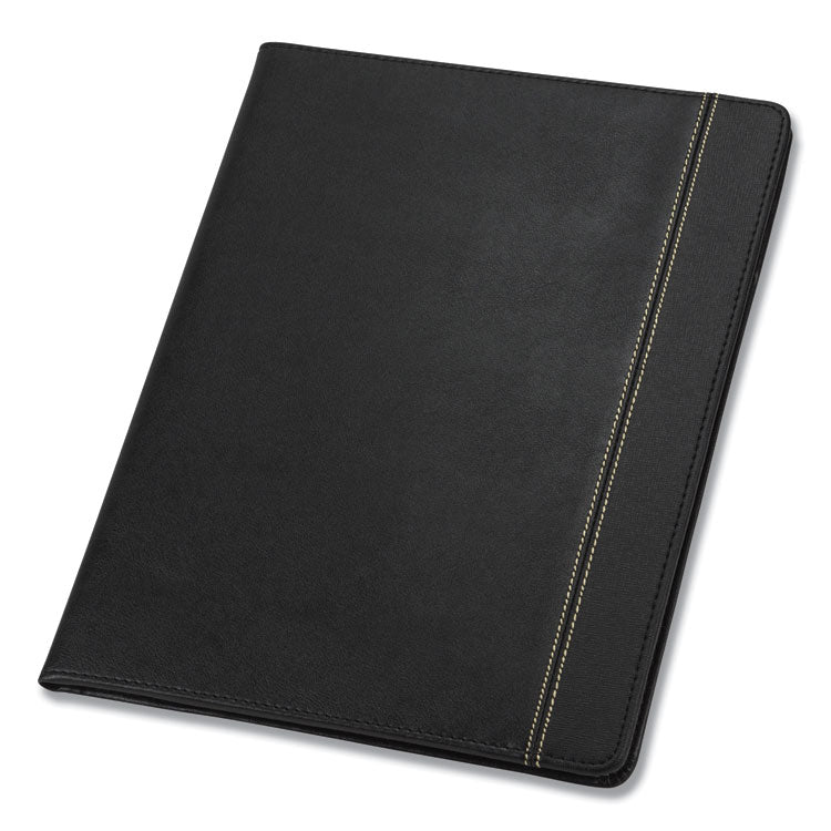 Slimline Padfolio, Leather-Look/faux Reptile Trim, Writing Pad, Black