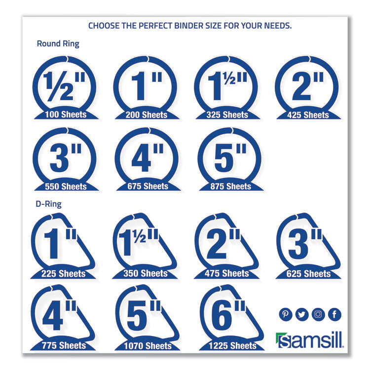 Earth's Choice Plant-Based Round Ring View Binder, 3 Rings, 0.5" Capacity, 11 x 8.5, White