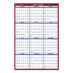 Erasable Vertical/Horizontal Wall Planner, 32 x 48, White/Blue/Red Sheets, 12-Month (Jan to Dec): 2025