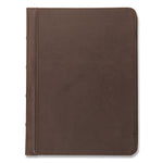 Vintage Hardback Zipper Portfolio, Vinyl, Dark Brown, 11 x 8.5