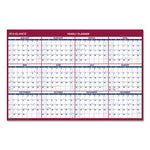 Erasable Vertical/Horizontal Wall Planner, 32 x 48, White/Blue/Red Sheets, 12-Month (Jan to Dec): 2025