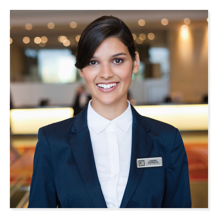 The Mighty Badge Name Badge Holder Kit, Horizontal, 3 x 1, Laser, Silver, 10 Holders and 80 Inserts/Kit