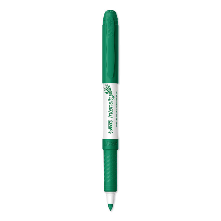 Intensity Low Odor Fine Point Dry Erase Marker, Fine Bullet Tip, Green, Dozen