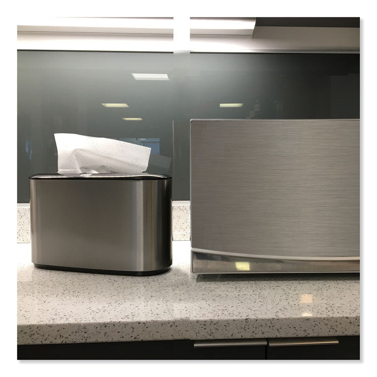 Xpress Countertop Towel Dispenser, 12.68 X 4.56 X 7.92, Stainless Steel/black