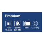 Premium Extra Soft Matic Hand Towel Roll, 2-Ply, 7.7" x 300 ft, White, 6/Carton