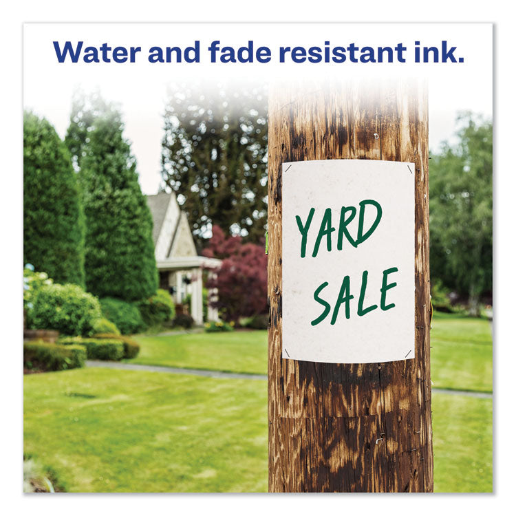 Marks A Lot Regular Desk-Style Permanent Marker, Broad Chisel Tip, Green, Dozen (7885)