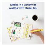 Marks A Lot Large Desk-Style Permanent Marker, Broad Chisel Tip, Yellow, Dozen (8882)