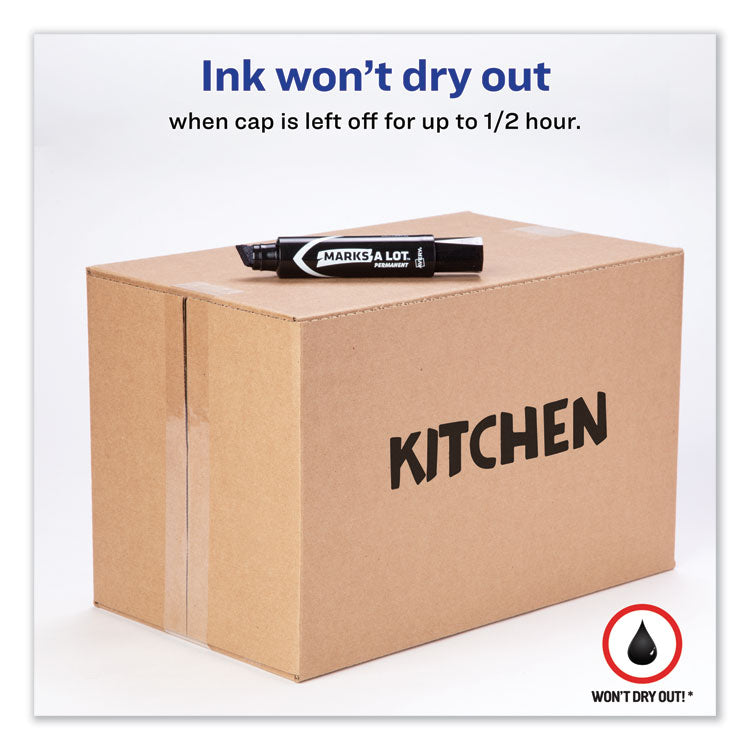 Marks A Lot Extra-Large Desk-Style Permanent Marker, Extra-Broad Chisel Tip, Black (24148)