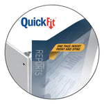 Quickfit Round-Ring View Binder, 3 Rings, 2" Capacity, 11 X 8.5, White