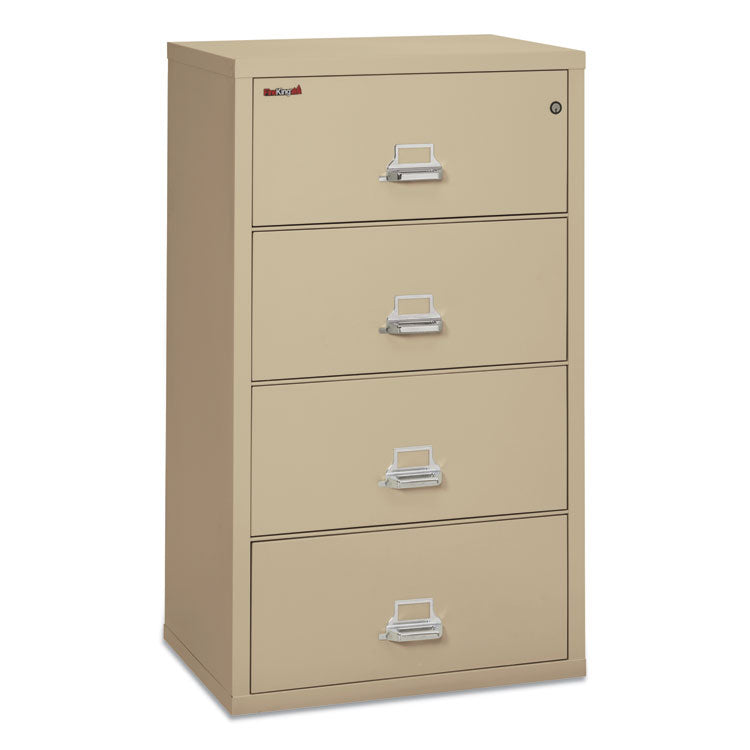 Insulated Lateral File, 4 Legal/letter-Size File Drawers, Parchment, 31.13" X 22.13" X 52.75", 260 Lb Overall Capacity