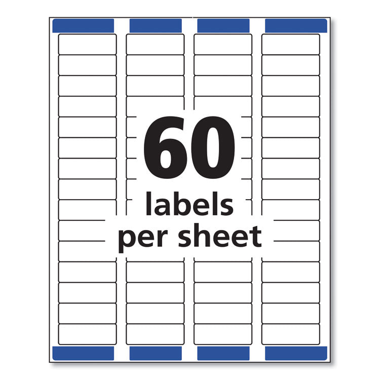 Easy Peel White Address Labels W/ Sure Feed Technology, Laser Printers, 0.66 X 1.75, White, 60/sheet, 100 Sheets/pack