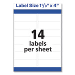 Easy Peel White Address Labels W/ Sure Feed Technology, Inkjet Printers, 1.33 X 4, White, 14/sheet, 100 Sheets/box