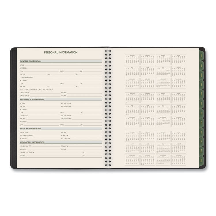 Recycled Weekly Vertical-Column Format Appointment Book, 8.75 x 7, Black Cover, 12-Month (Jan to Dec): 2025