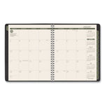 Recycled Monthly Planner with Perforated Memo Section, 8.75 x 7, Black Cover, 12-Month (Jan to Dec): 2025
