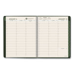Recycled Weekly Vertical-Column Format Appointment Book, 11 x 8.25, Green Cover, 12-Month (Jan to Dec): 2025