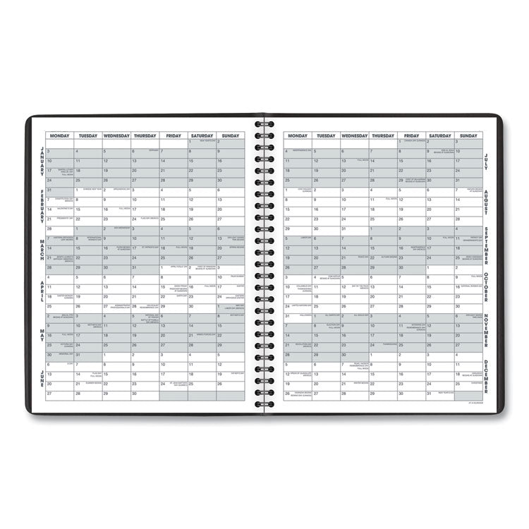 Monthly Planner, 8.75 x 7, Black Cover, 12-Month (Jan to Dec): 2025