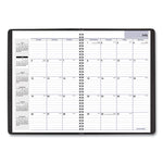 DayMinder Monthly Planner, Academic Year, Ruled Blocks, 12 x 8, Black Cover, 14-Month: July 2025 to Aug 2026