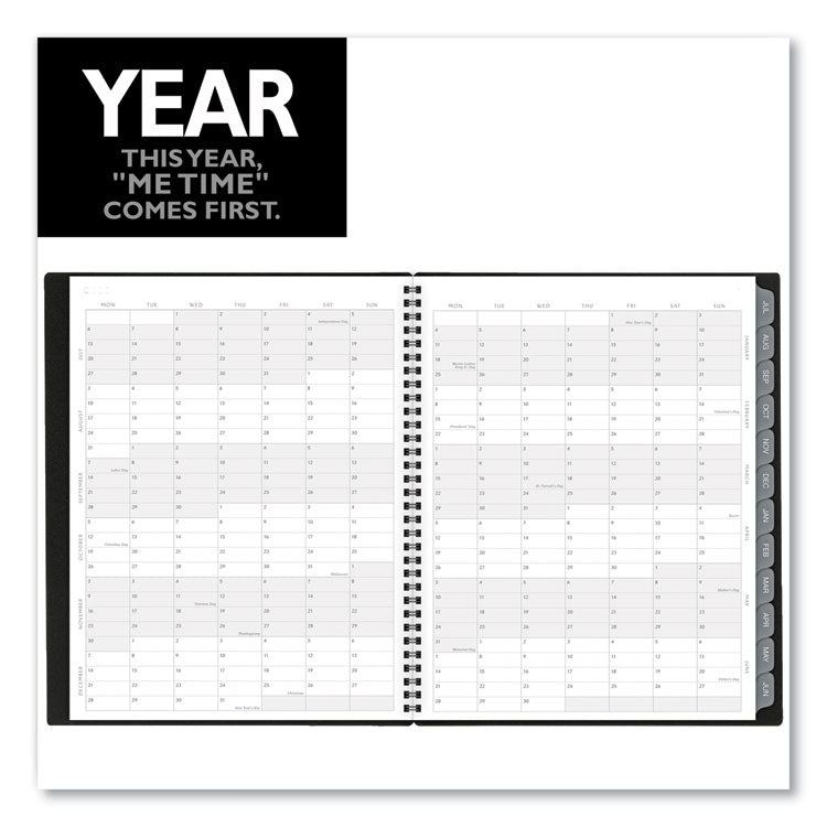 Elevation Academic Weekly/Monthly Planner, 11 x 8.5, Black Cover, 12-Month (July to June): 2024 to 2025