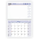 QuickNotes Desk/Wall Calendar, 3-Hole Punched, 11 x 8, White/Blue/Yellow Sheets, 12-Month (Jan to Dec): 2025