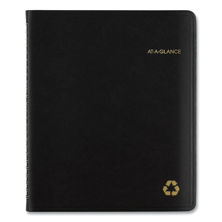 Recycled Weekly Vertical-Column Format Appointment Book, 8.75 x 7, Black Cover, 12-Month (Jan to Dec): 2025