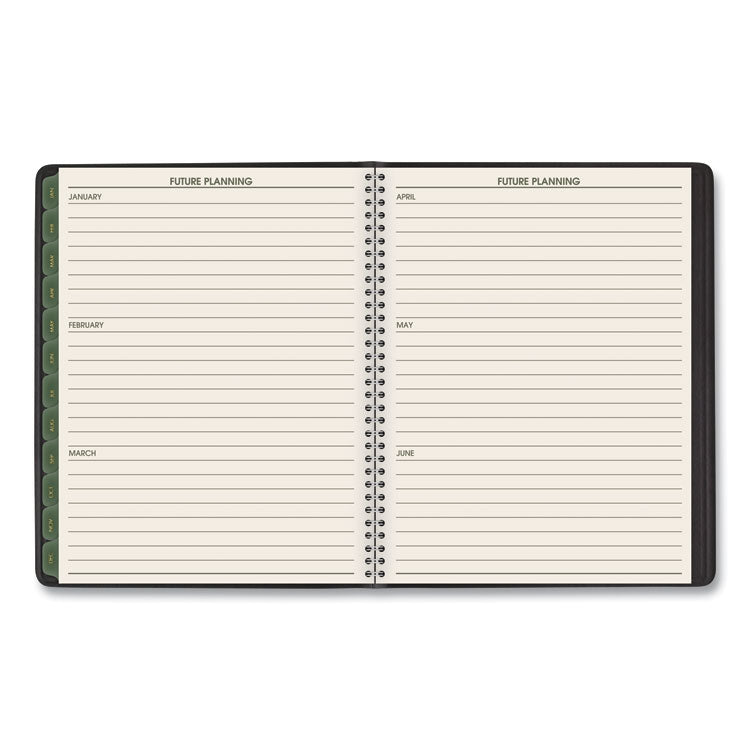 Recycled Weekly Vertical-Column Format Appointment Book, 8.75 x 7, Black Cover, 12-Month (Jan to Dec): 2025
