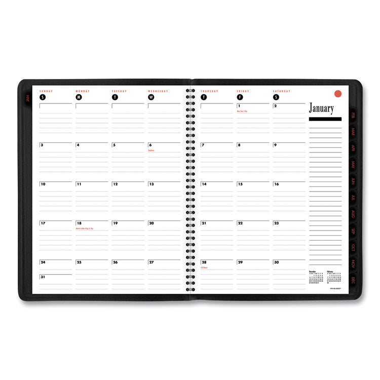800 Range Weekly/Monthly Appointment Book, 11 x 8.25, Black Cover, 12-Month (Jan to Dec): 2025