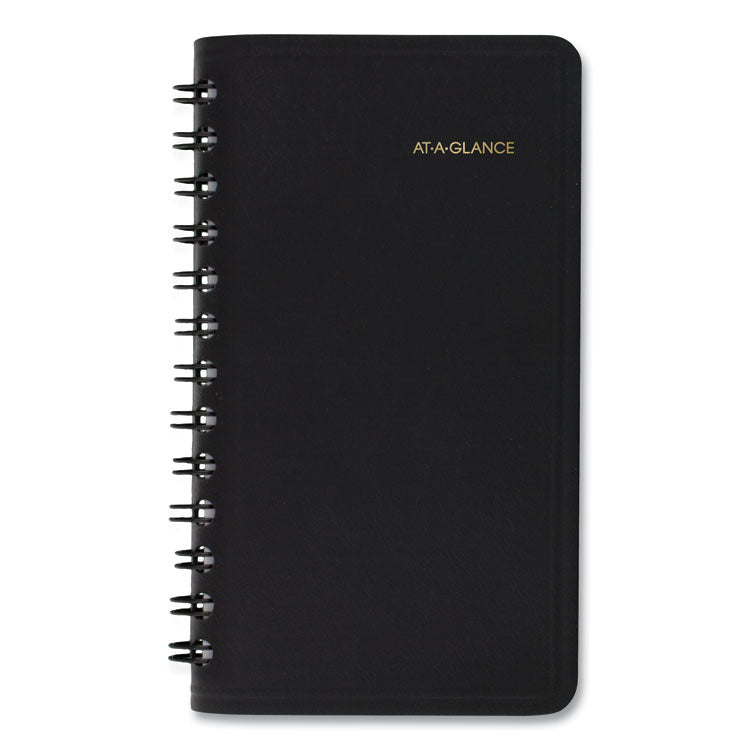 Weekly Planner, 4.5 x 2.5, Black Cover, 12-Month (Jan to Dec): 2025