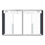 24-Hour Daily Appointment Book, 11 x 8.5, Black Cover, 12-Month (Jan to Dec): 2025