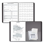 24-Hour Daily Appointment Book, 11 x 8.5, Black Cover, 12-Month (Jan to Dec): 2025