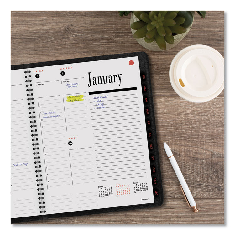 800 Range Weekly/Monthly Appointment Book, 11 x 8.25, Black Cover, 12-Month (Jan to Dec): 2025
