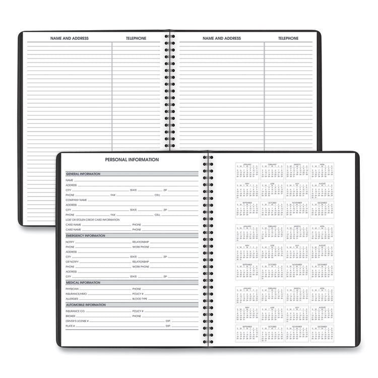 Weekly Appointment Book, 11 x 8.25, Black Cover, 13-Month: Jan 2025 to Jan 2026