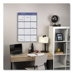 Vertical/Horizontal Erasable Quarterly/Monthly Wall Planner, 24 x 36, White/Blue Sheets, 12-Month (Jan to Dec): 2025