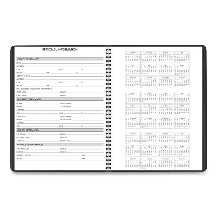 Weekly Appointment Book, 11 x 8.25, Black Cover, 14-Month: July 2025 to Aug 2026