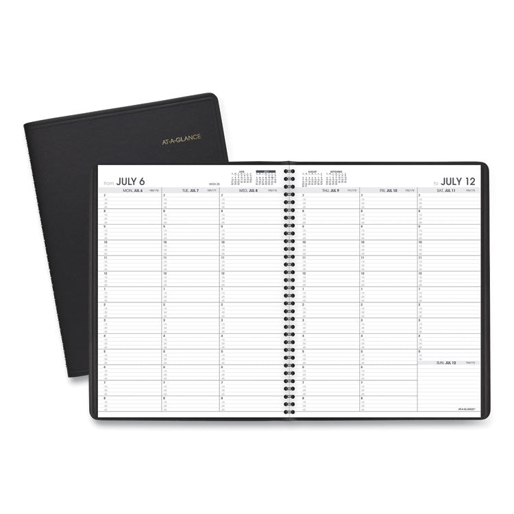Weekly Appointment Book, 11 x 8.25, Black Cover, 14-Month: July 2025 to Aug 2026