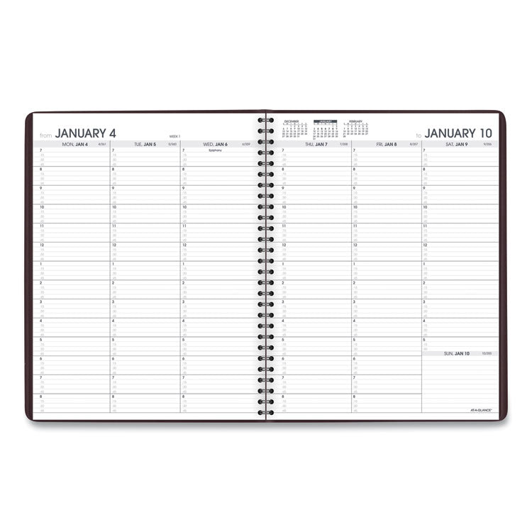Weekly Appointment Book, 11 x 8.25, Winestone Cover, 13-Month: Jan 2025 to Jan 2026