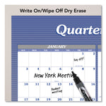 Vertical/Horizontal Erasable Quarterly/Monthly Wall Planner, 24 x 36, White/Blue Sheets, 12-Month (Jan to Dec): 2025