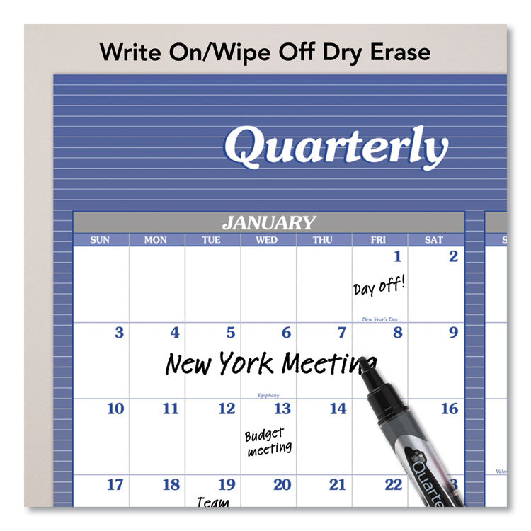 Vertical/Horizontal Erasable Quarterly/Monthly Wall Planner, 32 x 48, 12-Month (Jan to Dec): 2025