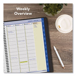 QuickNotes Weekly Vertical-Column Format Appointment Book, 11 x 8.25, Black Cover, 12-Month (Jan to Dec): 2025