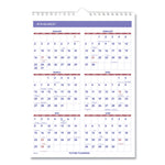 Monthly Wall Calendar with Ruled Daily Blocks, 8 x 11, White Sheets, 12-Month (Jan to Dec): 2025