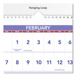 Deluxe Three-Month Reference Wall Calendar, Horizontal Orientation, 24 x 12, White Sheets, 15-Month: Dec 2024 to Feb 2026