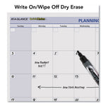 QuickNotes Mini Erasable Wall Planner, 16 x 12, White/Blue/Yellow Sheets, 12-Month (Jan to Dec): 2025