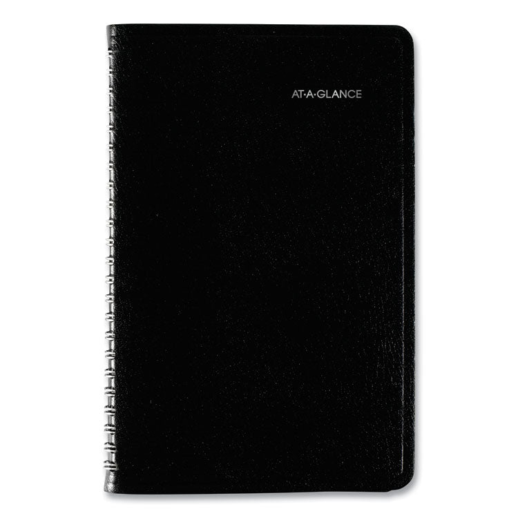 DayMinder Block Format Weekly Appointment Book, 8.5 x 5.5, Black Cover, 12-Month (Jan to Dec): 2025