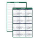 Vertical Erasable Wall Planner, 32 x 48, White/Green Sheets, 12-Month (Jan to Dec): 2025