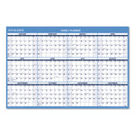 Horizontal Reversible/Erasable Wall Planner, 48 x 32, White/Blue Sheets, 12-Month (Jan to Dec): 2025