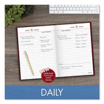Standard Diary Daily Reminder Book, 2025 Edition, Medium/College Rule, Red Cover, (201) 8.25 x 5.75 Sheets