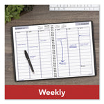DayMinder Weekly Appointment Book, Vertical-Column Format, 11 x 8, Black Cover, 12-Month (Jan to Dec): 2025