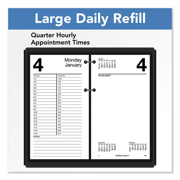 Large Desk Calendar Refill, 4.5 x 8, White Sheets, 12-Month (Jan to Dec): 2025