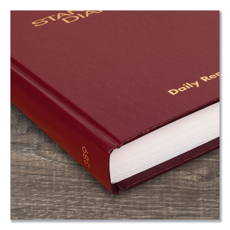 Standard Diary Daily Reminder Book, 2025 Edition, Medium/College Rule, Red Cover, (201) 8.25 x 5.75 Sheets